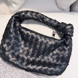 Elegant Black Woven Handbag